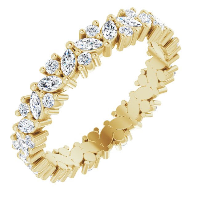 0.96 ct. Marquise & Round Diamond Eternity Band-VIRABYANI